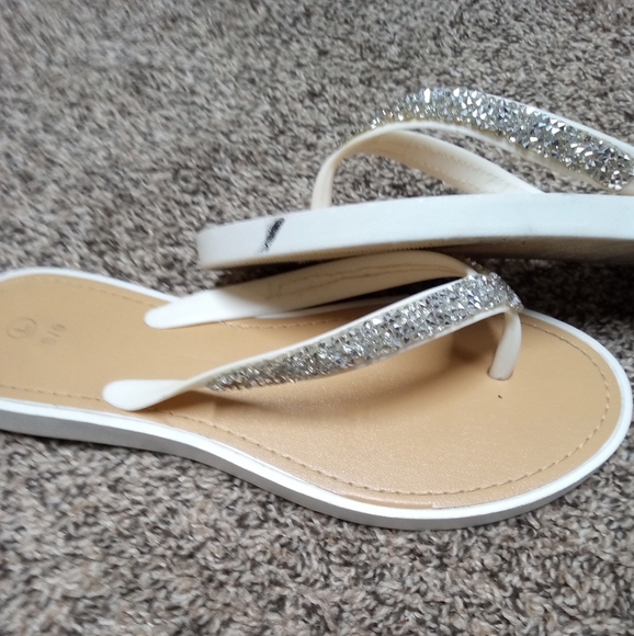 White Rhinestone Sandals - Picture 4 of 4